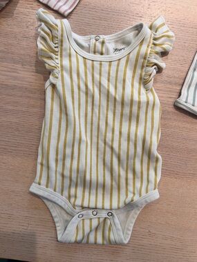Pehr 3-6m yellow ruffle onsie
